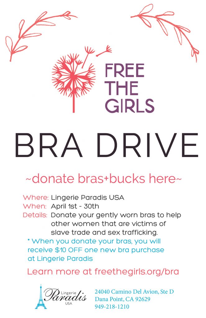 Free The Girls Bra Drive for the Month of April! – Lingerie Paradis USA